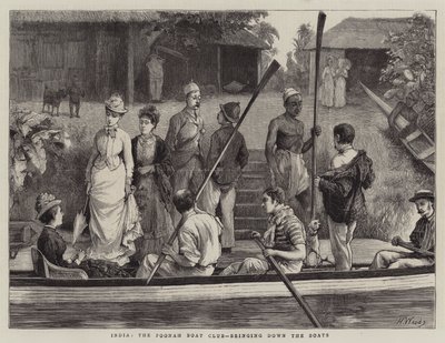 India, the Poonah Boat Club, Bringing Down the Boats by Henry Woods